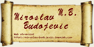 Miroslav Budojević vizit kartica
